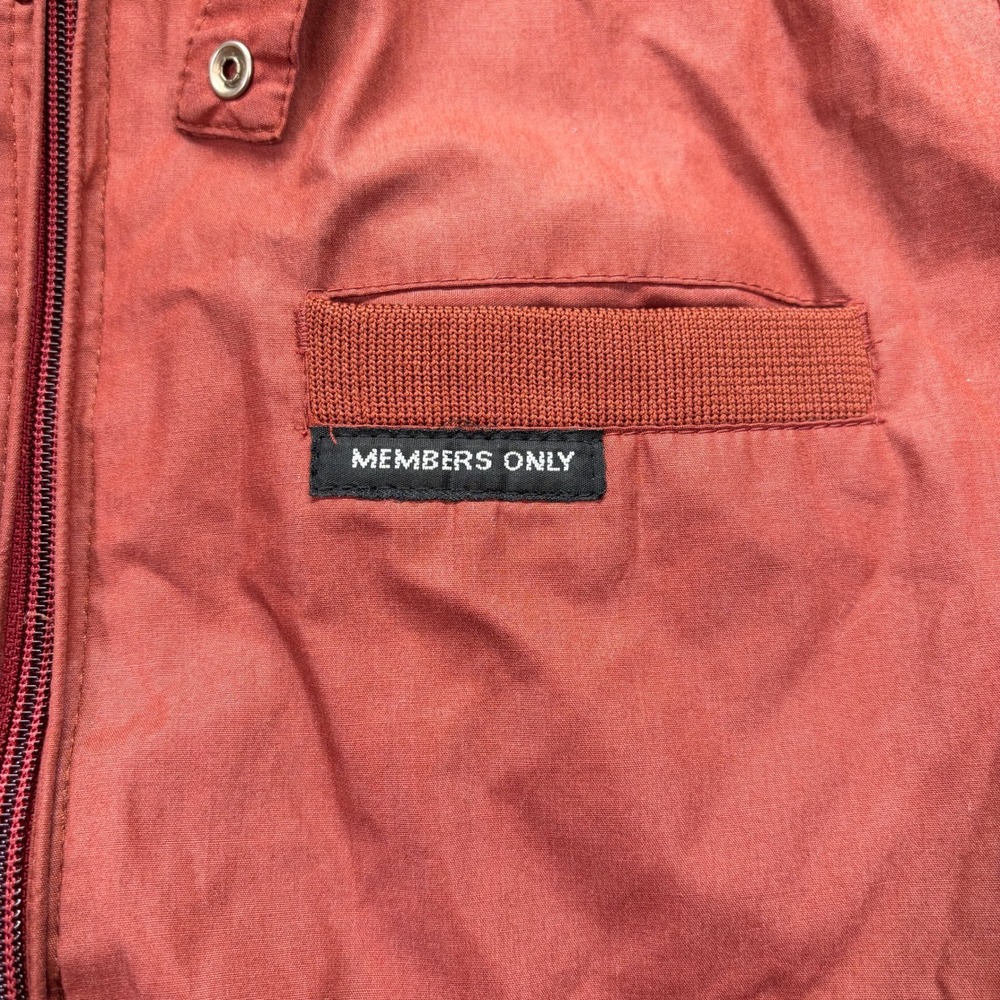 Members Only Racer Jacket Mens 40 Rust Vintage 80s Europe Craft Bomber - Picture 8 of 15